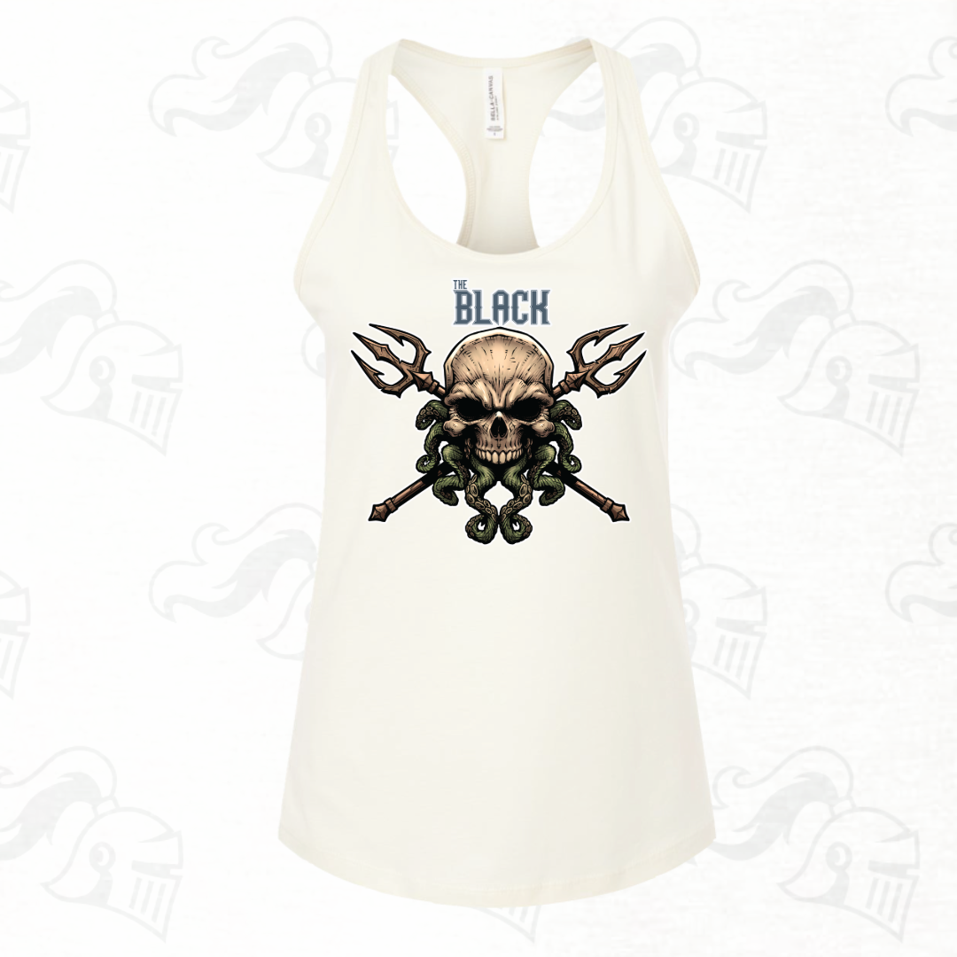 The Black Skull Logo Womens Racerback Tank