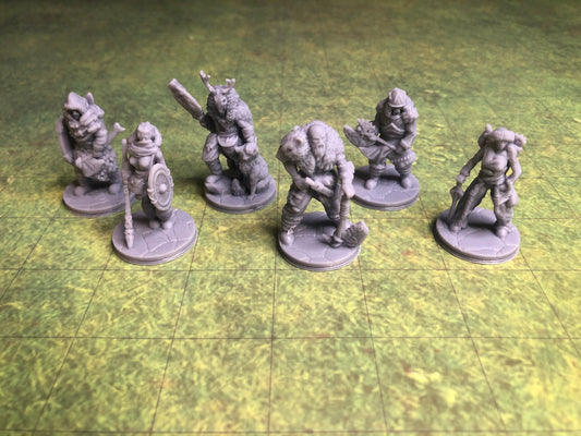 Ice Hunter Tribe Miniature Set – 28-33mm Scale | 6-Piece Arctic Warband