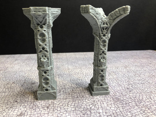 Stone Columns (2-Pack) – 28-33mm Scale | Dwarven Temple & Dungeon Terrain