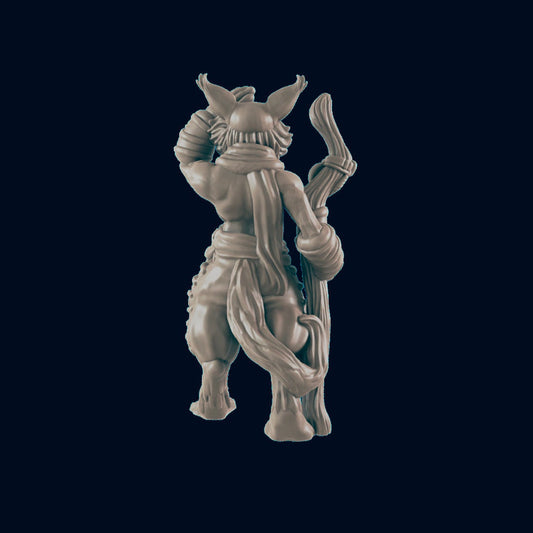 Tabaxi / Catfolk Guide Miniature – 28-33mm Scale | Wilderness NPC Figure
