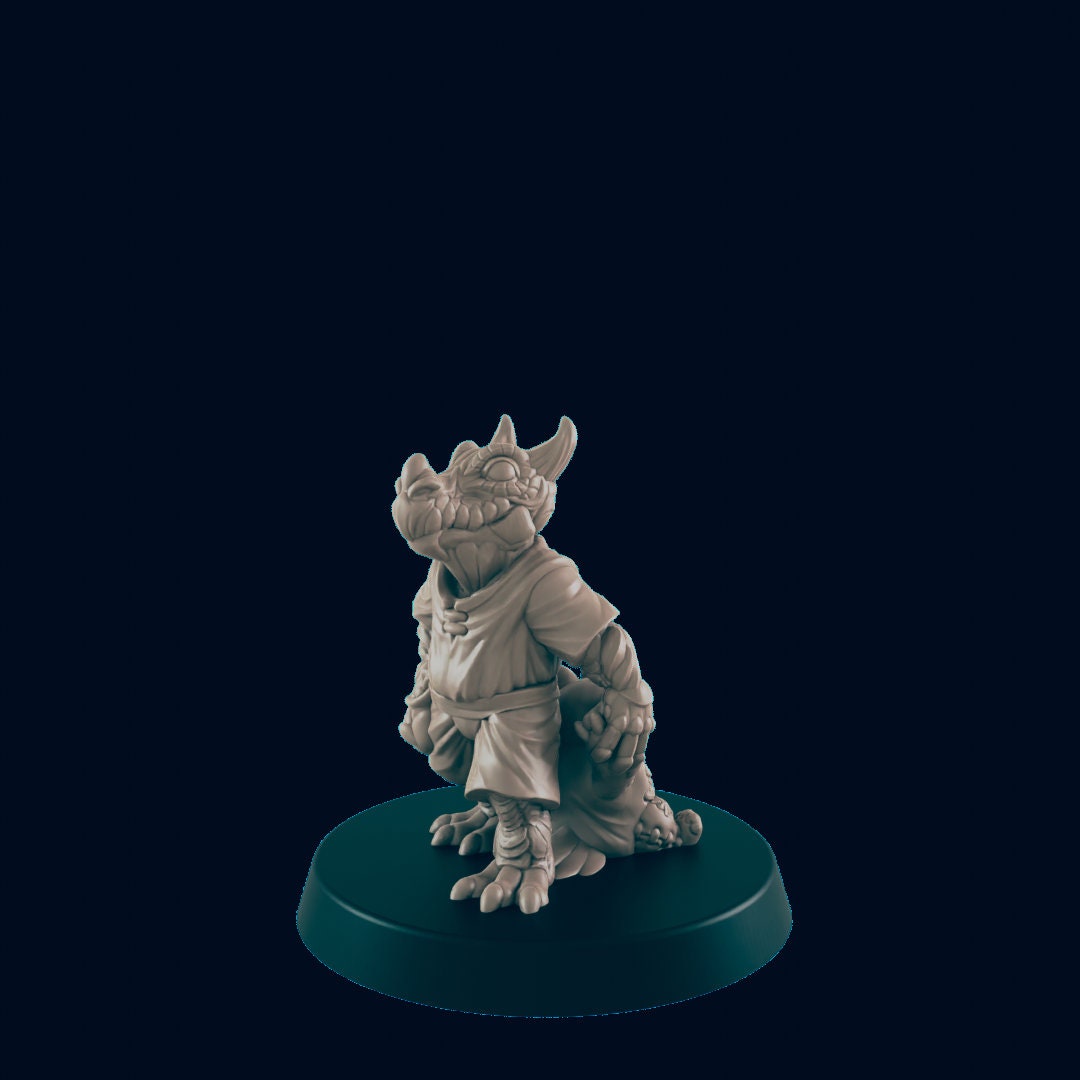 Dragonborn Townsfolk Miniature – 28-33mm Scale | Dragonkin NPC for Tabletop RPGs