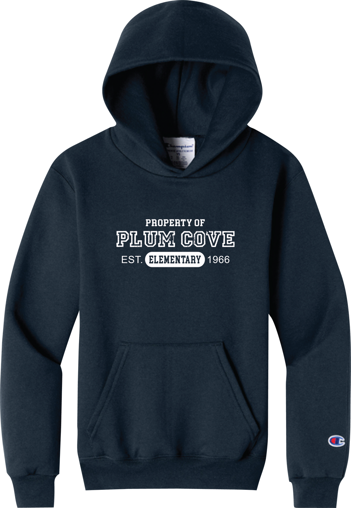 Plum Cove Property Of Champion Powerblend Hooded Sweatshirt — Youth — Property of Plum Cove design