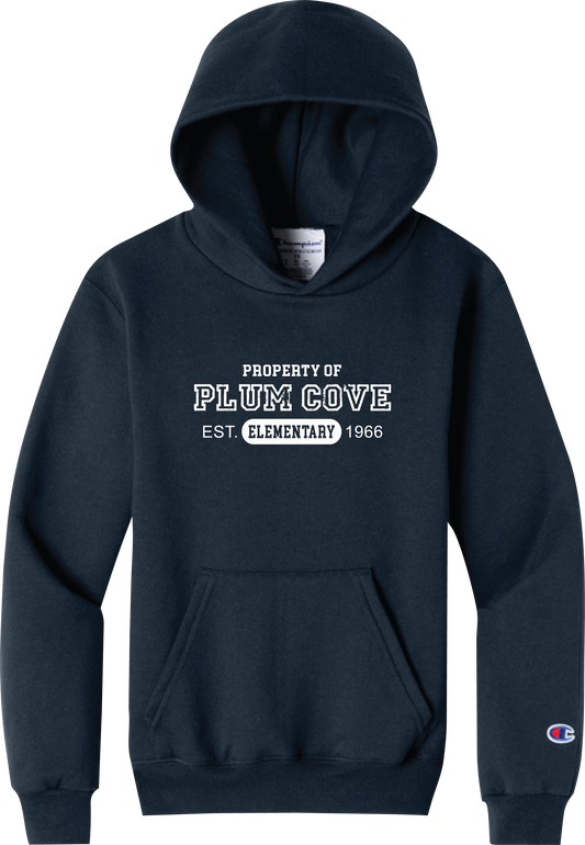 Plum Cove Property Of Champion Powerblend Hooded Sweatshirt — Youth — Property of Plum Cove design