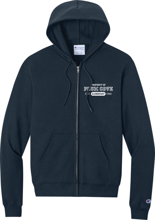 Plum Cove Property Of Champion Powerblend Full-Zip Hoodie — Adult — Property of Plum Cove design