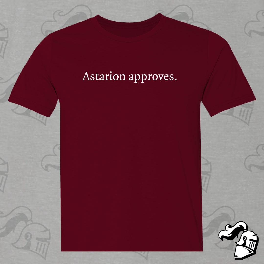 Astarion Approves t-shirt in Maroon