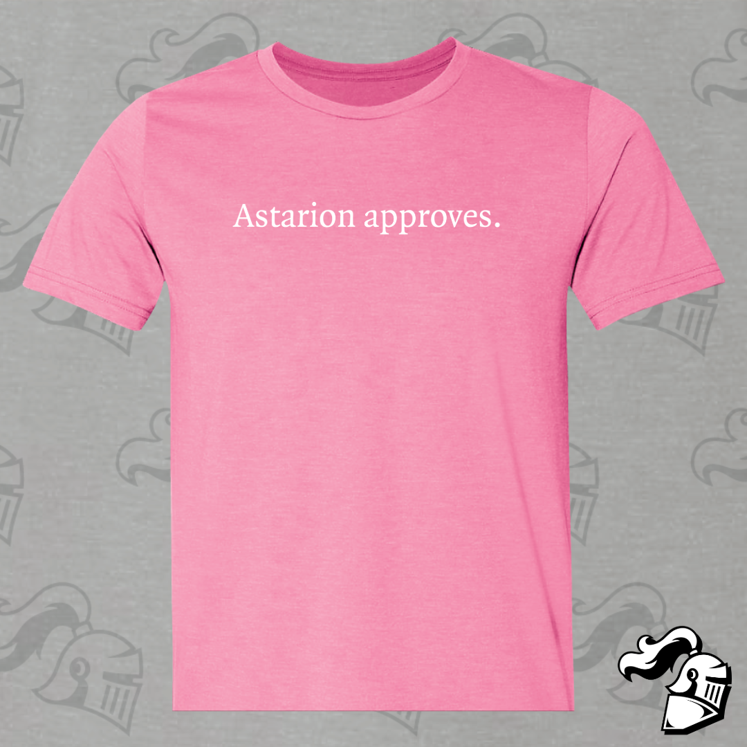 Astarion Approves t-shirt in Charity Pink
