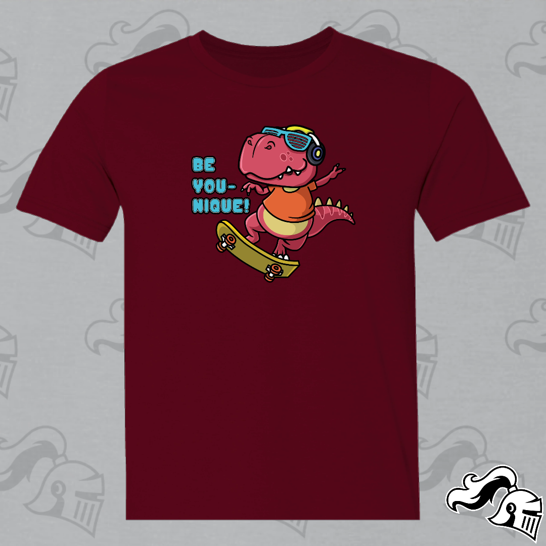 BE YOU-NIQUE DINO! -  Youth T-Shirt Game Knight Apparel