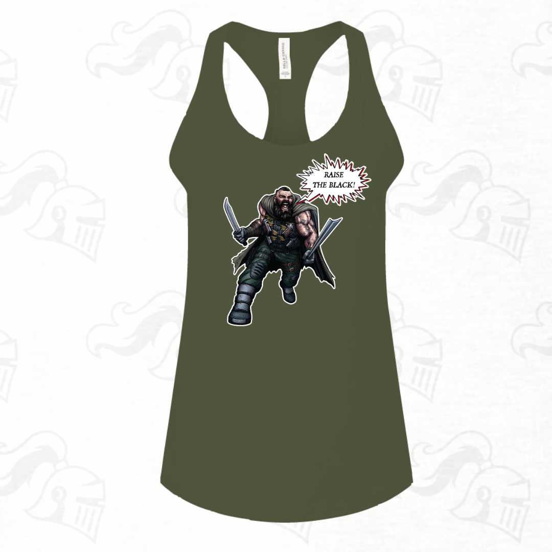 Raise The Black Character Womens Racerback Tank