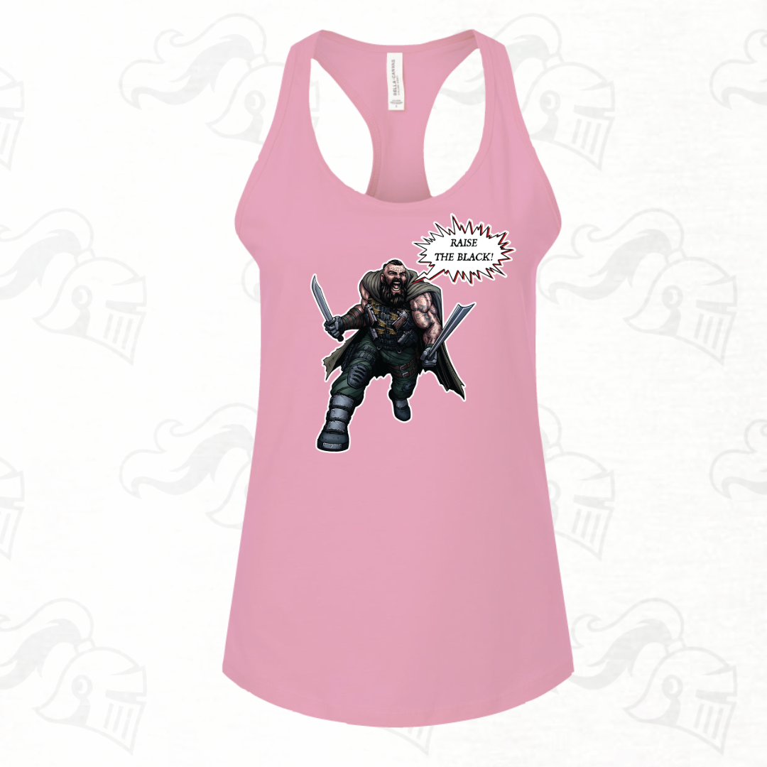 Raise The Black Character Womens Racerback Tank