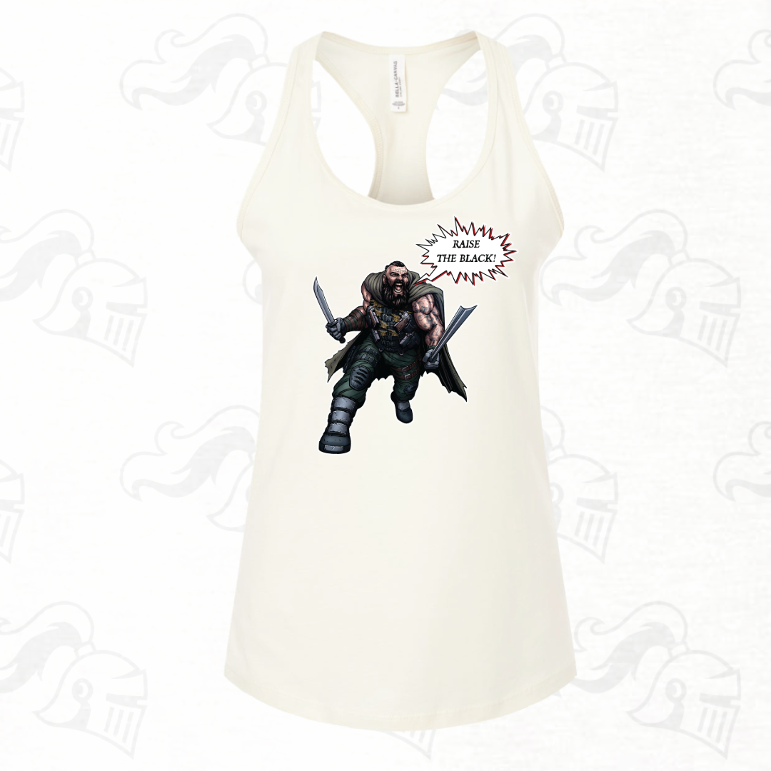 Raise The Black Character Womens Racerback Tank
