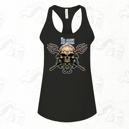 The Black Skull Logo Womens Racerback Tank