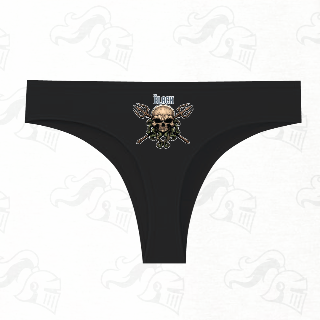 The Black Skull Logo Womens Thong