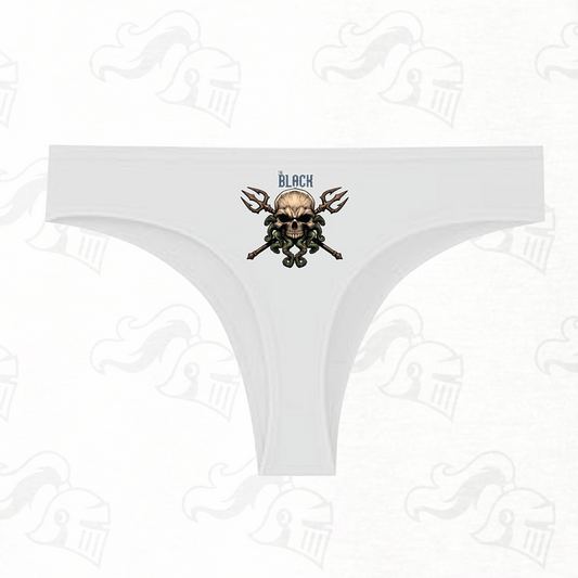 The Black Skull Logo Womens Thong