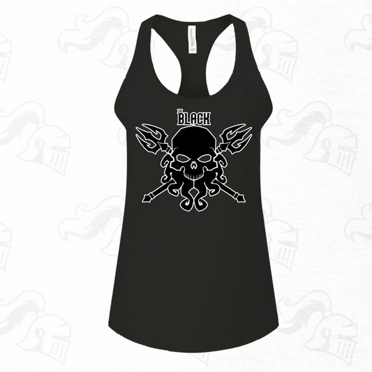 The Black Skull Logo Womens Racerback Tank