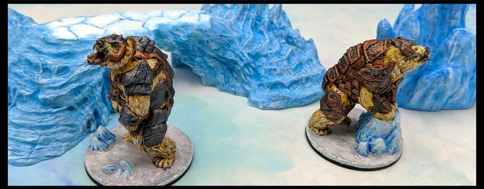 Armored Bear Miniature – 28-33mm Scale | Battle-Hardened Polar Bear Mount