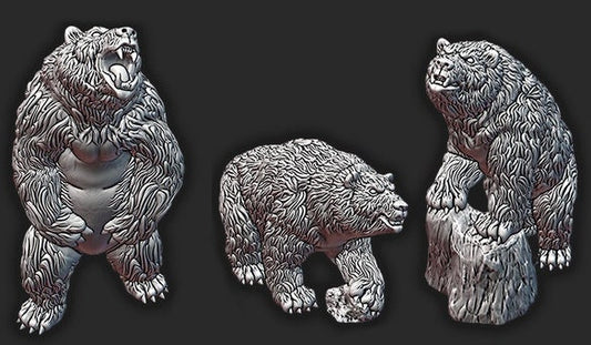 Armored Bear Miniature – 28-33mm Scale | Battle-Hardened Polar Bear Mount
