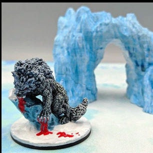 Winter Wolf Miniature – 28-33mm Scale | Arctic Beast for Tabletop RPGs