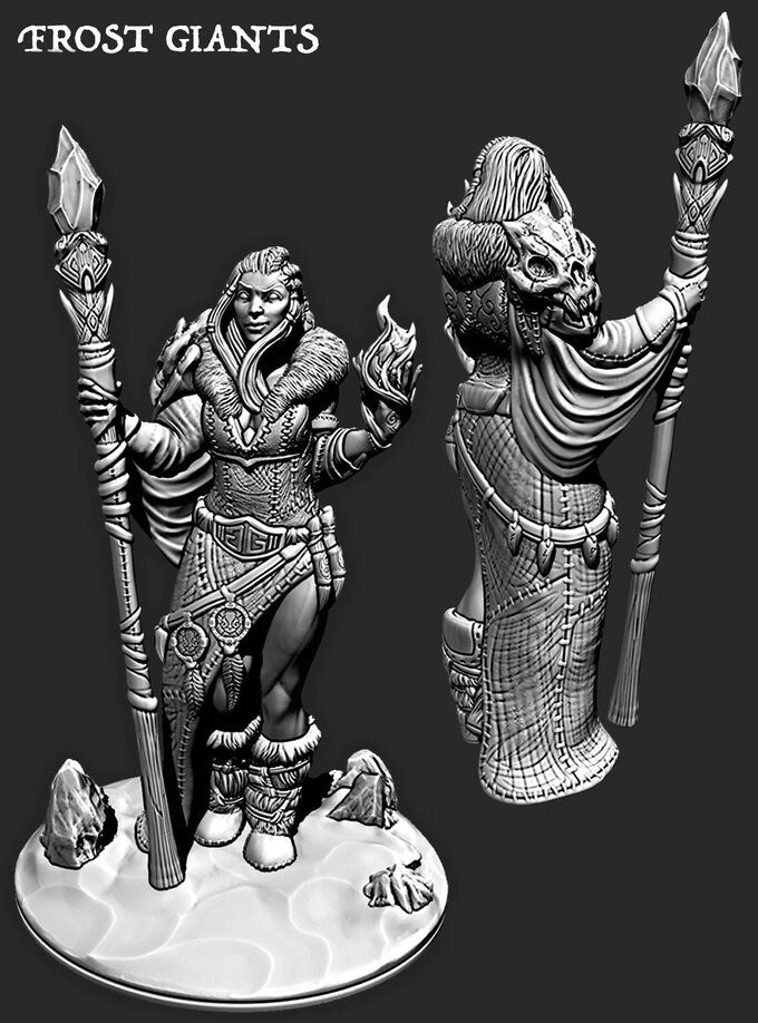 Frost Giant Miniature – 28-33mm Scale | Arctic Titan with Crown Options