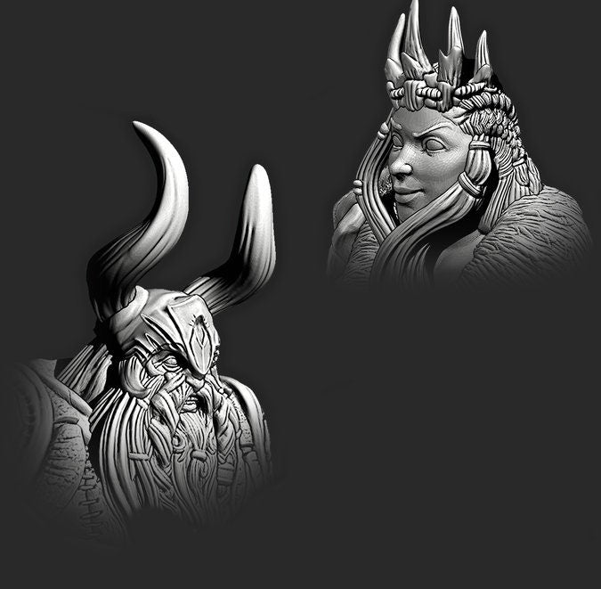 Frost Giant Miniature – 28-33mm Scale | Arctic Titan with Crown Options
