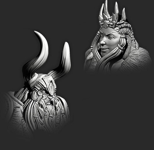 Frost Giant Miniature – 28-33mm Scale | Arctic Titan with Crown Options