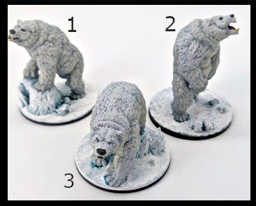 Armored Bear Miniature – 28-33mm Scale | Battle-Hardened Polar Bear Mount