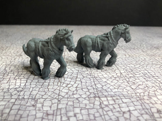Horse Miniatures (2-Pack) – 28-33mm Scale | Travel & Cavalry RPG Figures