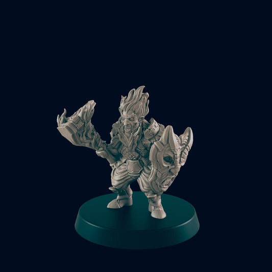 Azer Miniature – 28mm/32mm Scale | Fire Dwarf Elemental for D&D and Pathfinder