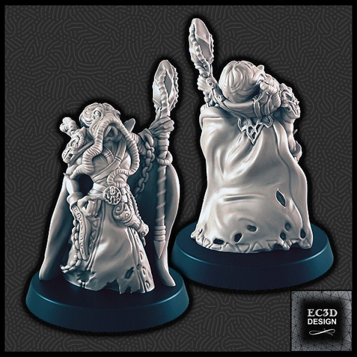 Mind Flayer Miniatures – 28-33mm Scale | Underdark Alien Nobles & Wizards