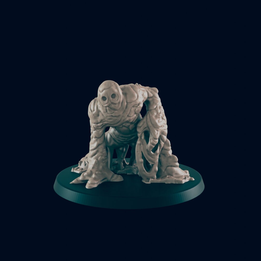 Golem Miniature – 28-33mm Scale | Flesh, Clay, Metal, or Sand Construct for RPGs