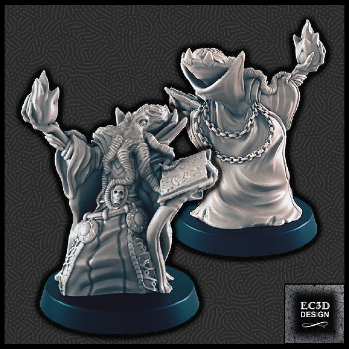 Mind Flayer Miniatures – 28-33mm Scale | Underdark Alien Nobles & Wizards