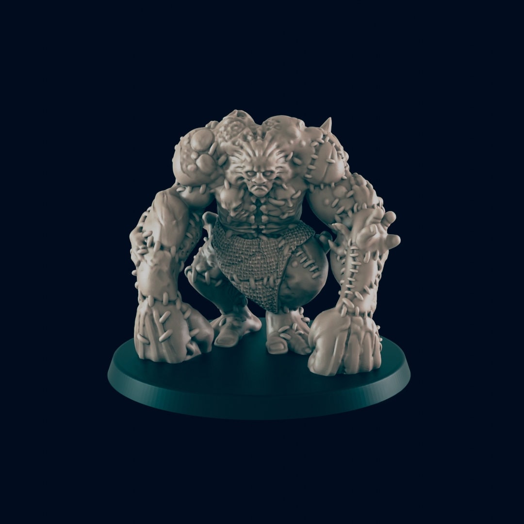 Golem Miniature – 28-33mm Scale | Flesh, Clay, Metal, or Sand Construct for RPGs