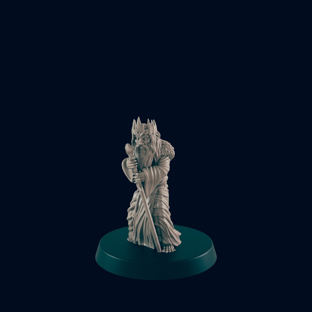 Mad King Miniature – 28-33mm Scale | Royal Undead or Insane Villain for RPGs