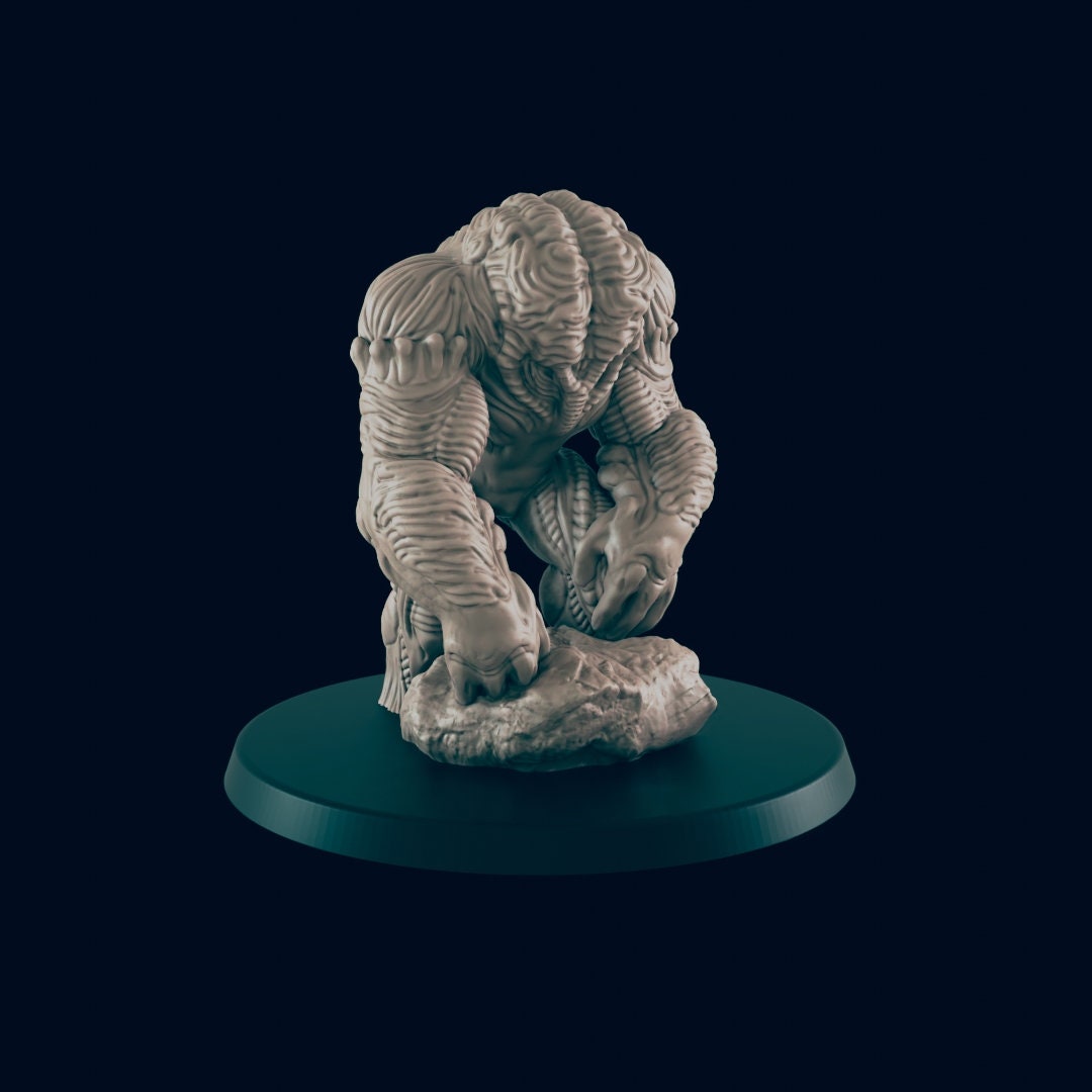 Golem Miniature – 28-33mm Scale | Flesh, Clay, Metal, or Sand Construct for RPGs