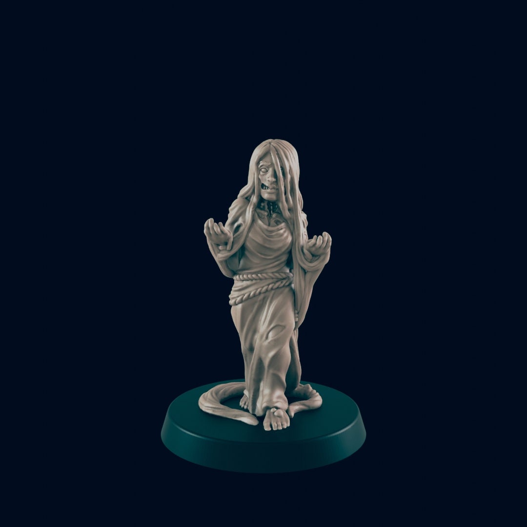 Drown Maiden Miniature – 28mm/32mm Scale | Undead Sea Creature for RPGs