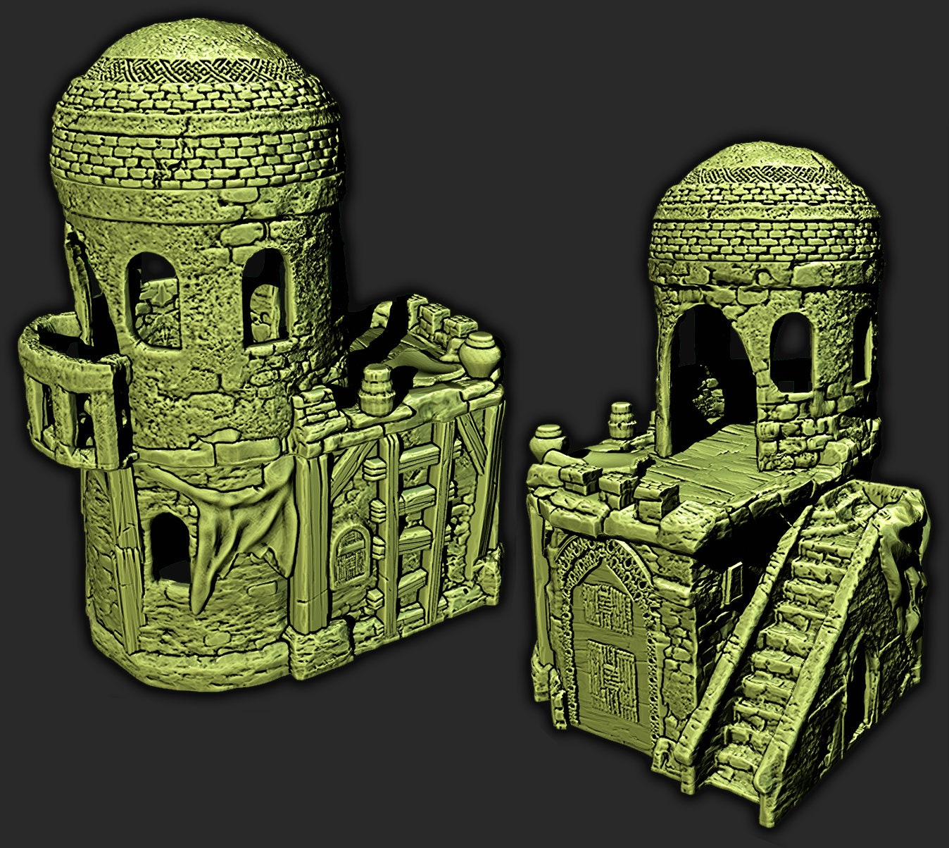 Desert Home Terrain – 28-33mm Scale | Adobe Style Merchant House