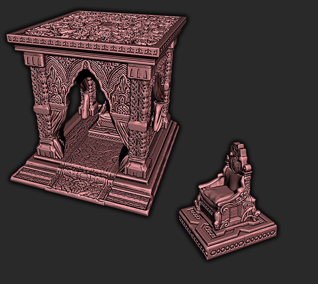 Throne Dais Playset – 28-33mm Scale | Royal Court & Boss Room Scenery