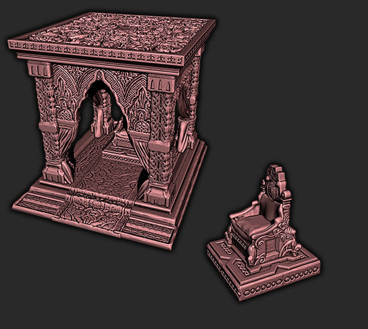 Throne Dais Playset – 28-33mm Scale | Royal Court & Boss Room Scenery
