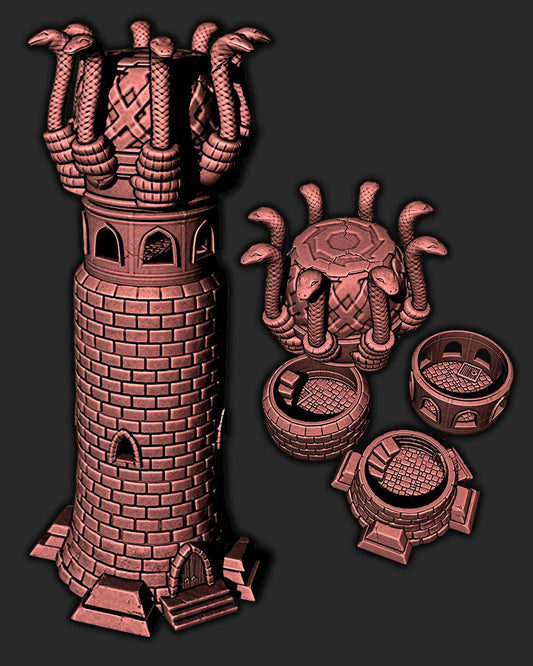 Tower Of The Snake – 28-33mm Scale | Serpent Cult & Jungle Temple Terrain