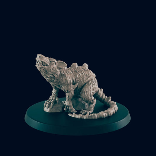 Giant Rat Miniature – 28-33mm Scale | Vermin Creature for Dungeon & Cavern Encounters