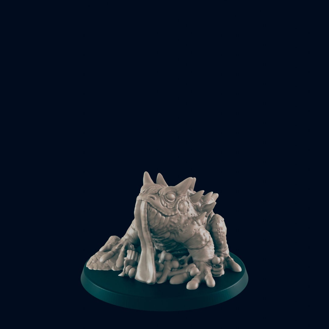 Giant Toad Miniature – 28-33mm Scale | Large Swamp Monster for RPGs
