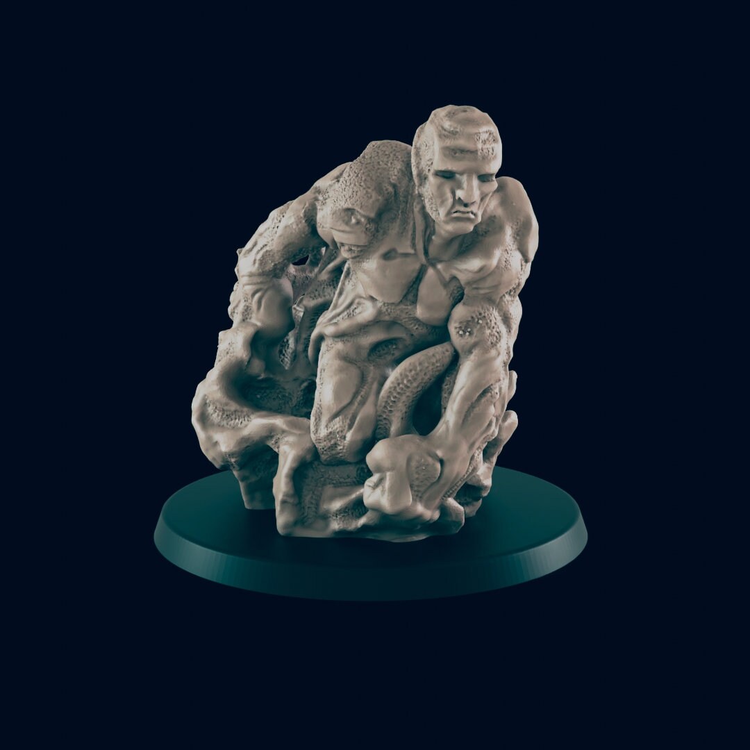 Golem Miniature – 28-33mm Scale | Flesh, Clay, Metal, or Sand Construct for RPGs