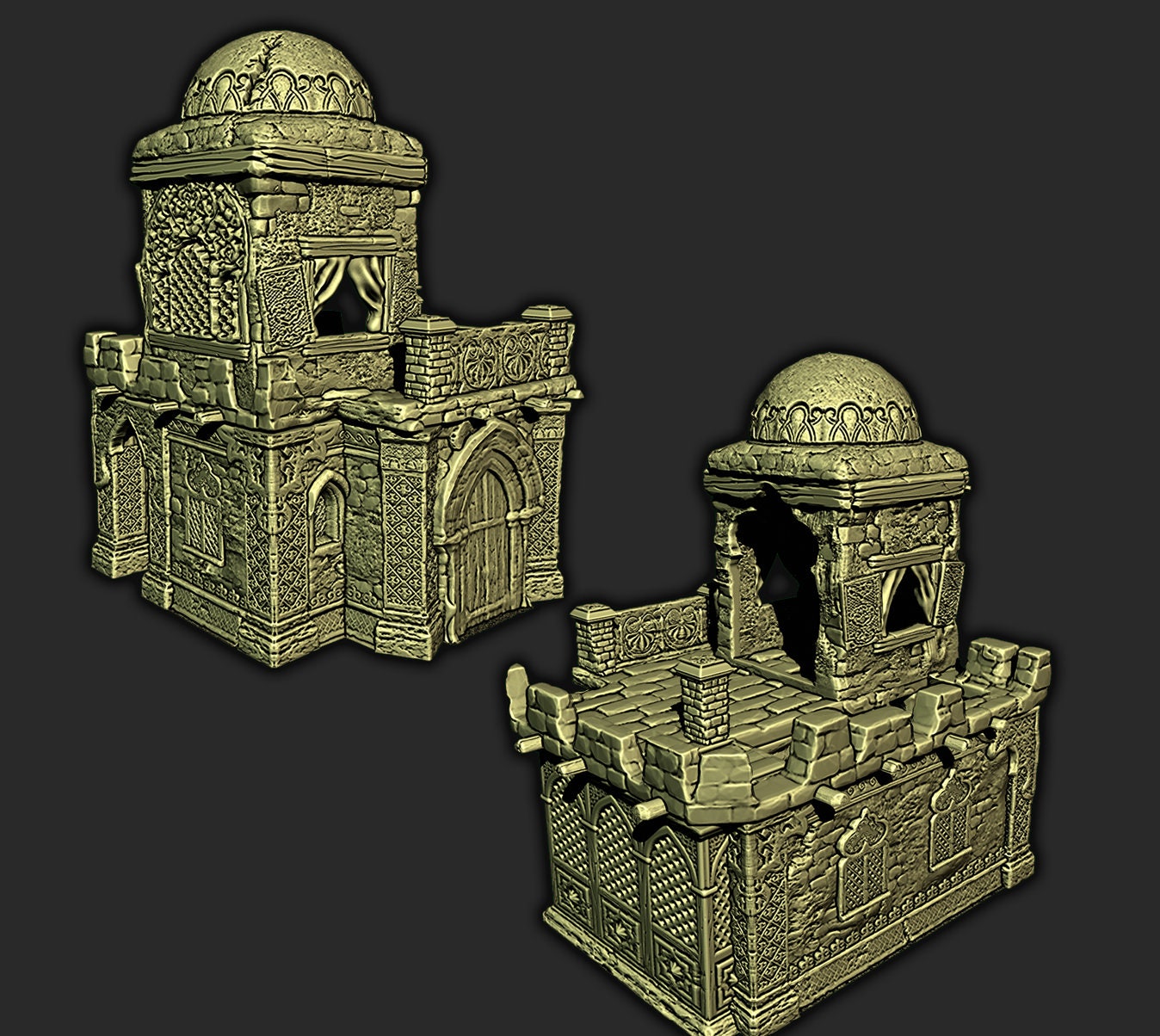 Desert Home Terrain – 28-33mm Scale | Adobe Style Merchant House