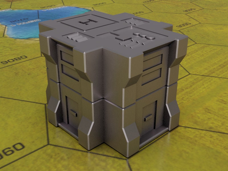 Mech Battle Warehouse Terrain – 6mm-8mm Scale | Sci-Fi Industrial Wargaming