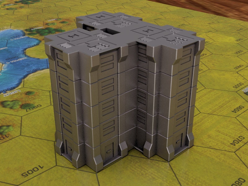 Mech Battle Warehouse Terrain – 6mm-8mm Scale | Sci-Fi Industrial Wargaming