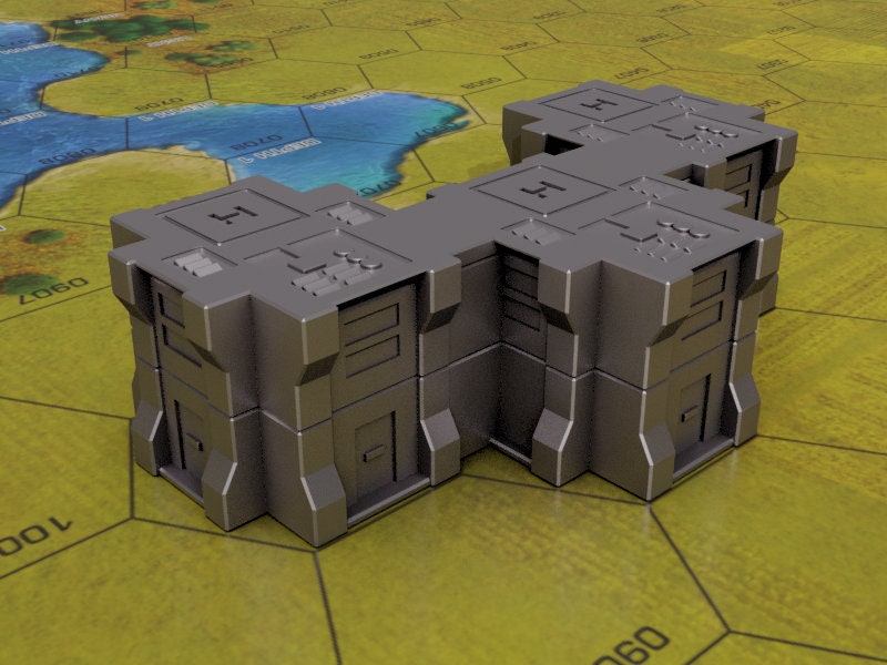 Mech Battle Warehouse Terrain – 6mm-8mm Scale | Sci-Fi Industrial Wargaming