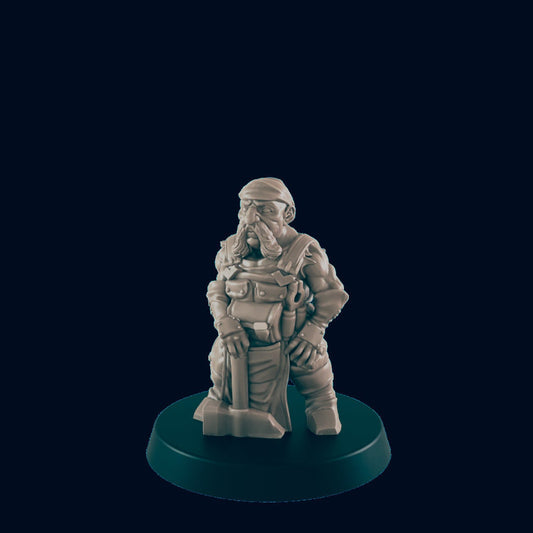 Dwarven Blacksmith Miniature – 28-33mm Scale | Merchant NPC & Shopkeeper