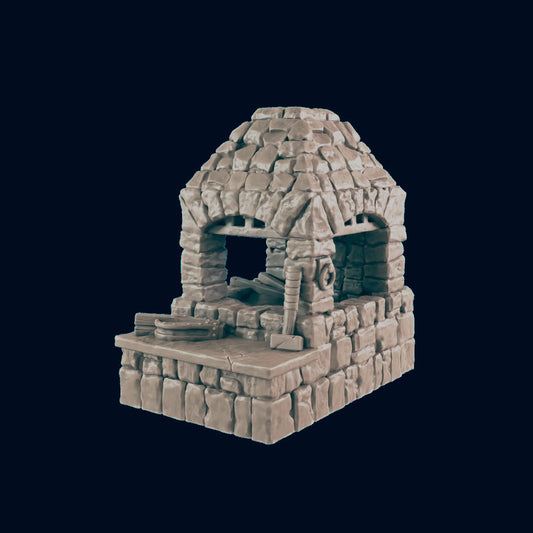 Blacksmith Shop Playset – 28-33mm Scale | Forge & Smithy Tabletop Terrain