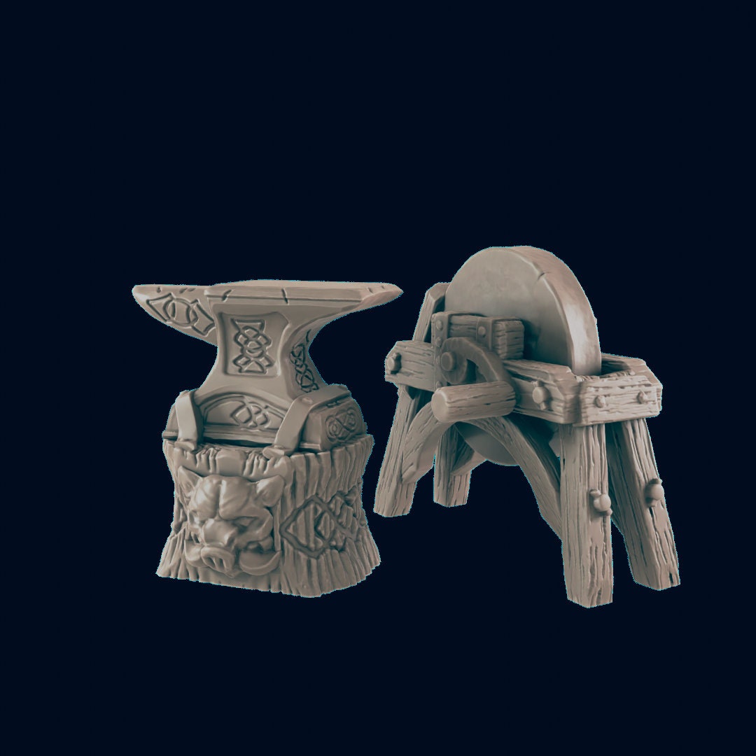Blacksmith Shop Playset – 28-33mm Scale | Forge & Smithy Tabletop Terrain