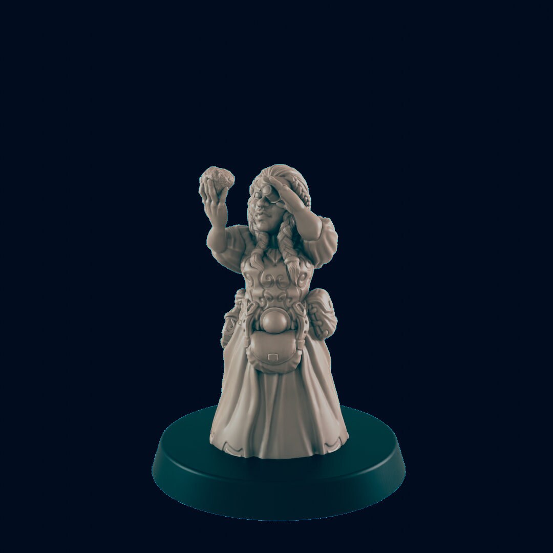 Dwarven Townsfolk Miniature – 28-33mm Scale | NPC Figure for RPG Town Encounters