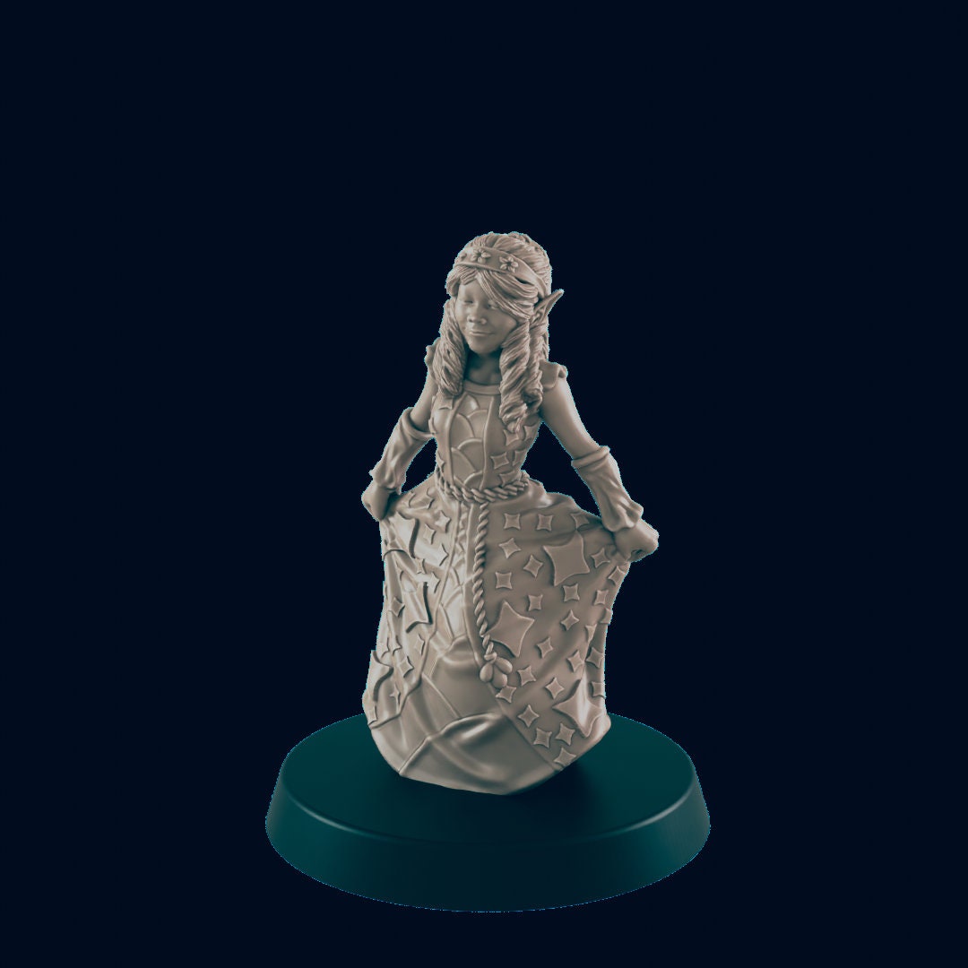 Elven Townsfolk Miniature – 28-33mm Scale | High Fantasy Citizen for RPGs